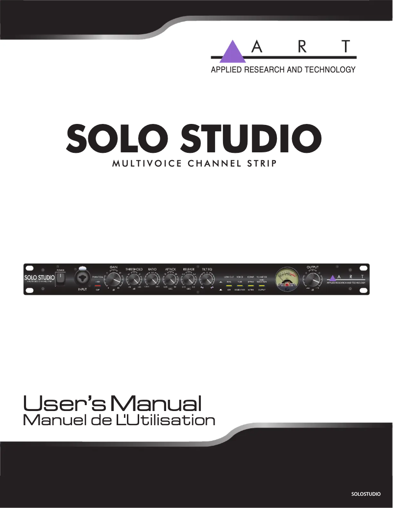 Page n°1 - Manuel utilisateur ART SOLO STUDIO