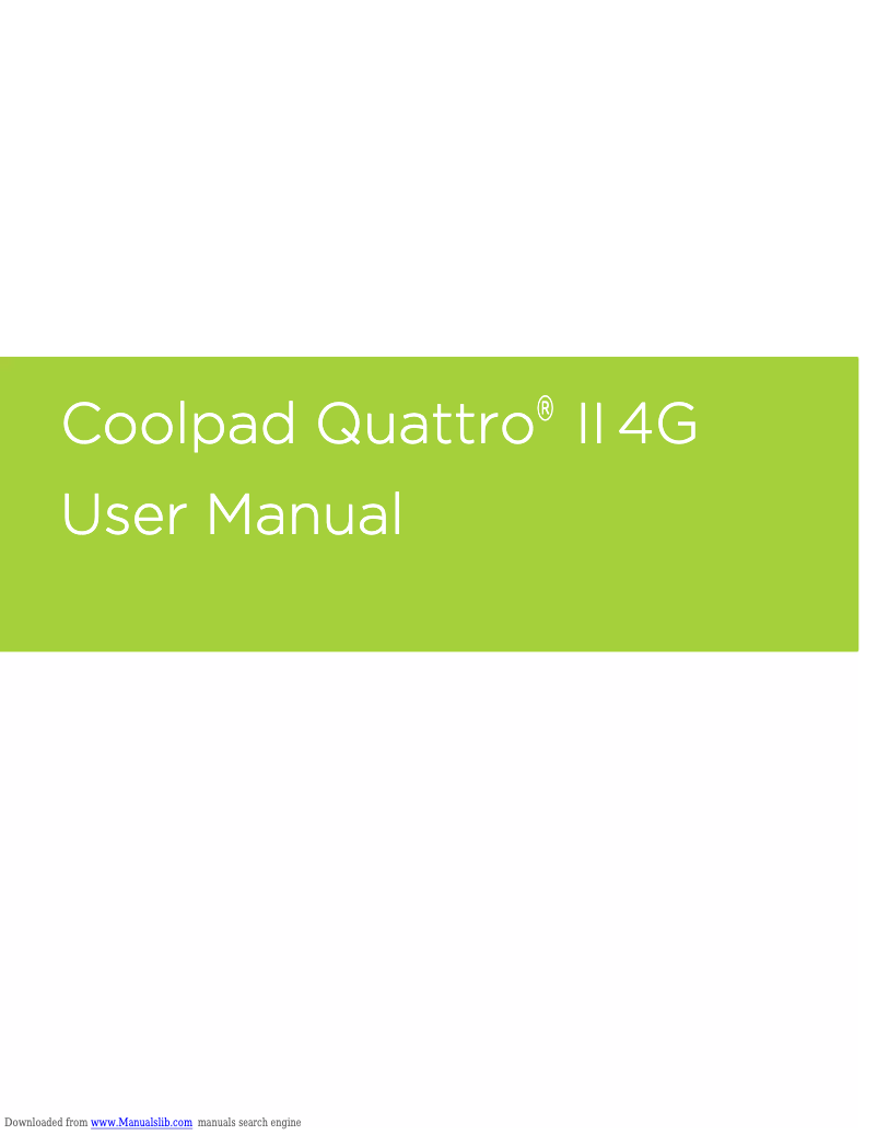 Page 1 de la notice Manuel utilisateur Coolpad Quattro II 4G