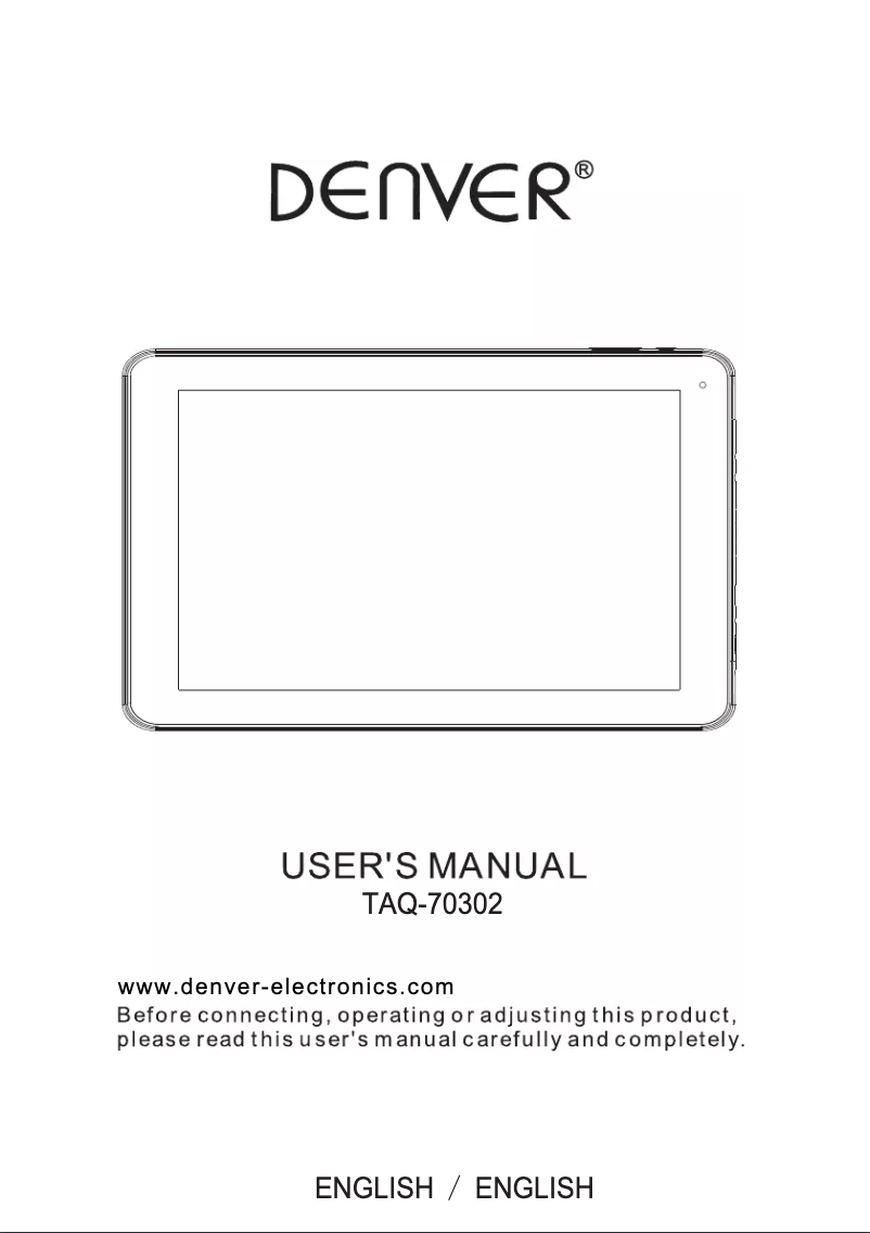 Page 1 de la notice Manuel utilisateur Denver TAQ-70302