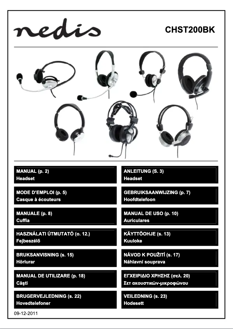 Page 1 de la notice Manuel utilisateur Nedis CHST200BK