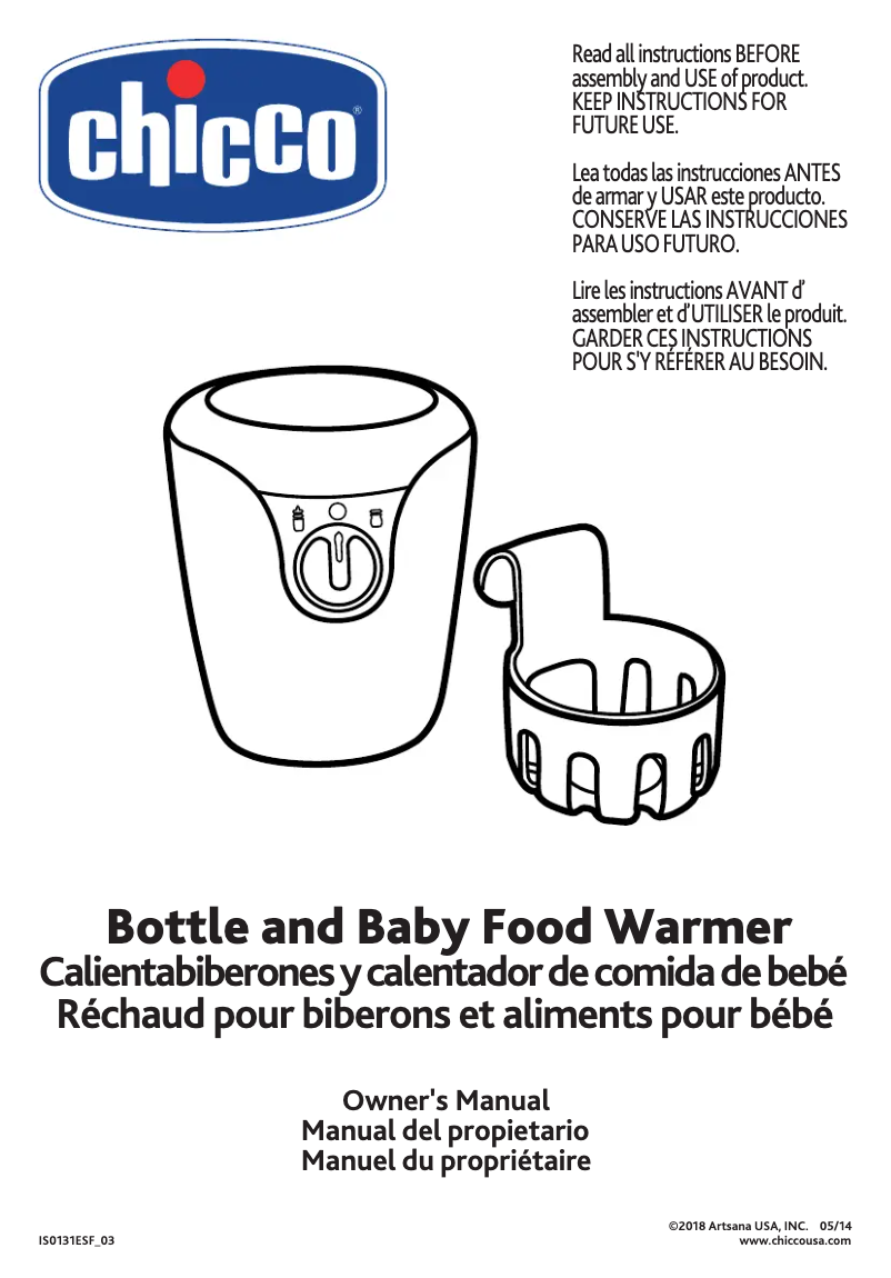 Page n°1 - Manuel utilisateur Chicco Bottle and Baby Food Warmer