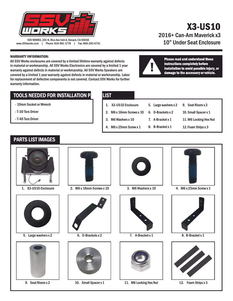 Página 1 del manual Manual de usuario SSV Works X3-US10