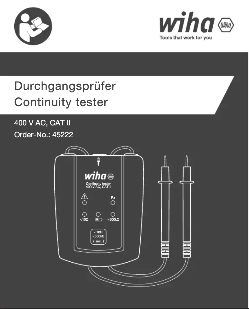 Page 1 de la notice Manuel utilisateur Wiha 45222