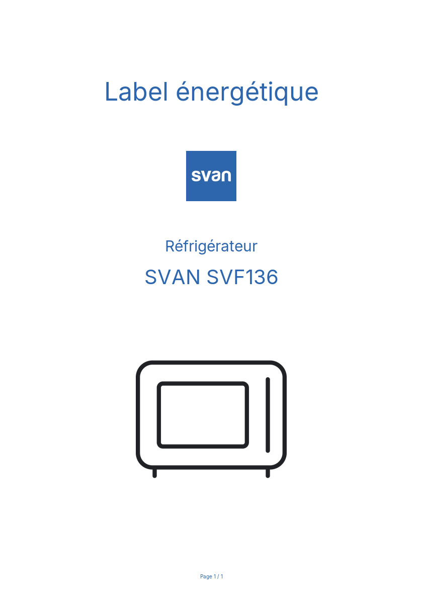 Image de la première page du manuel de l'appareil SVF136