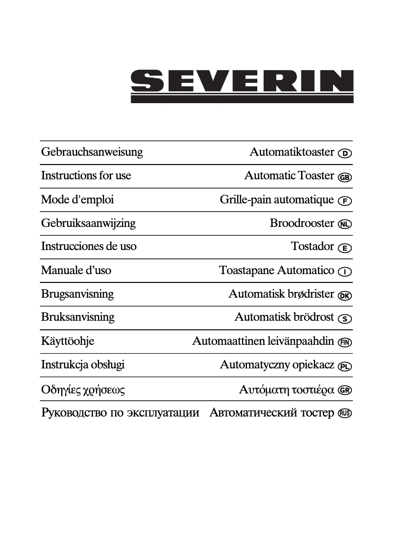 Page n°1 - Manuel utilisateur Severin AT 2540