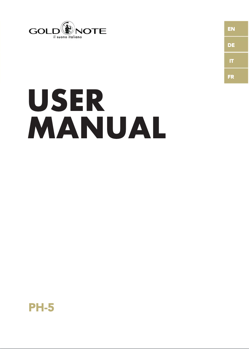 Page n°1 - Manuel utilisateur Gold Note PH-5