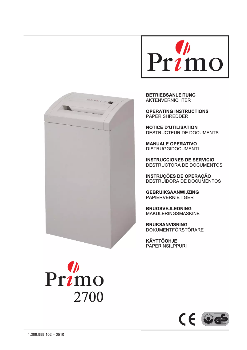 Página 1 del manual Manual de usuario Primo 2700 Office