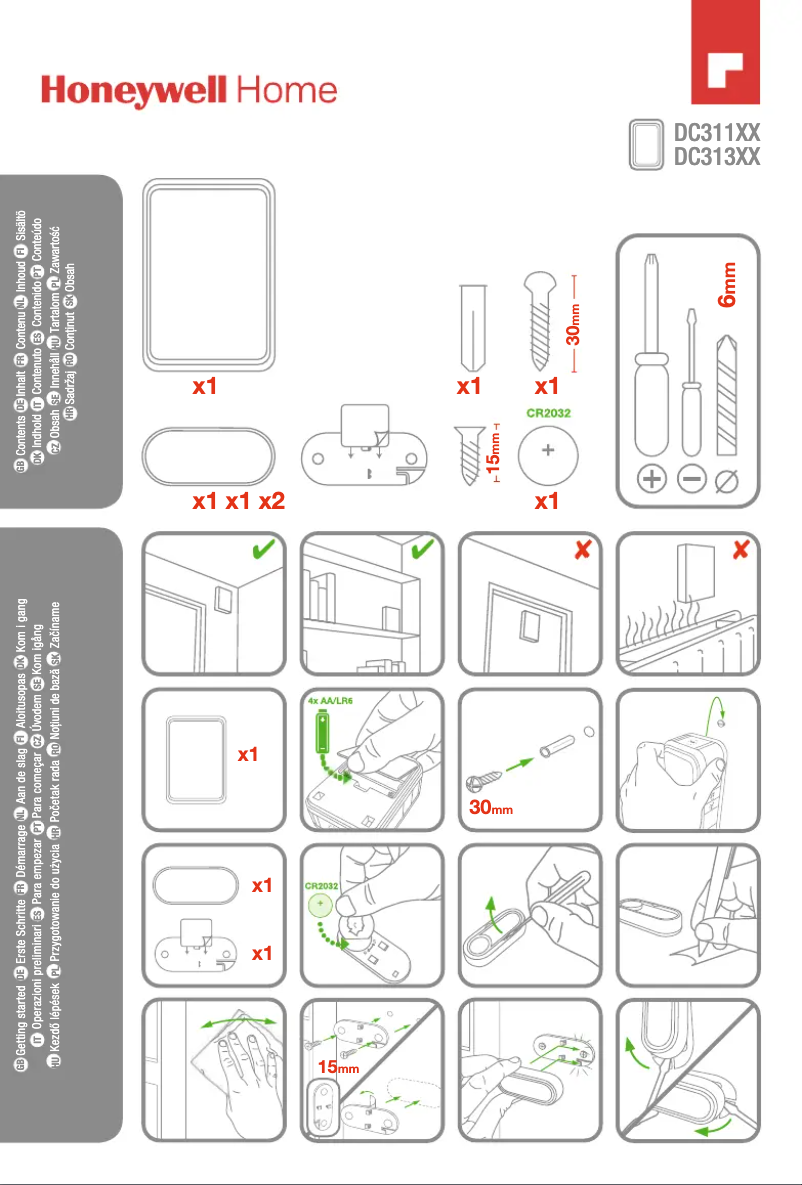 Page 1 de la notice Manuel utilisateur Honeywell DC313SG
