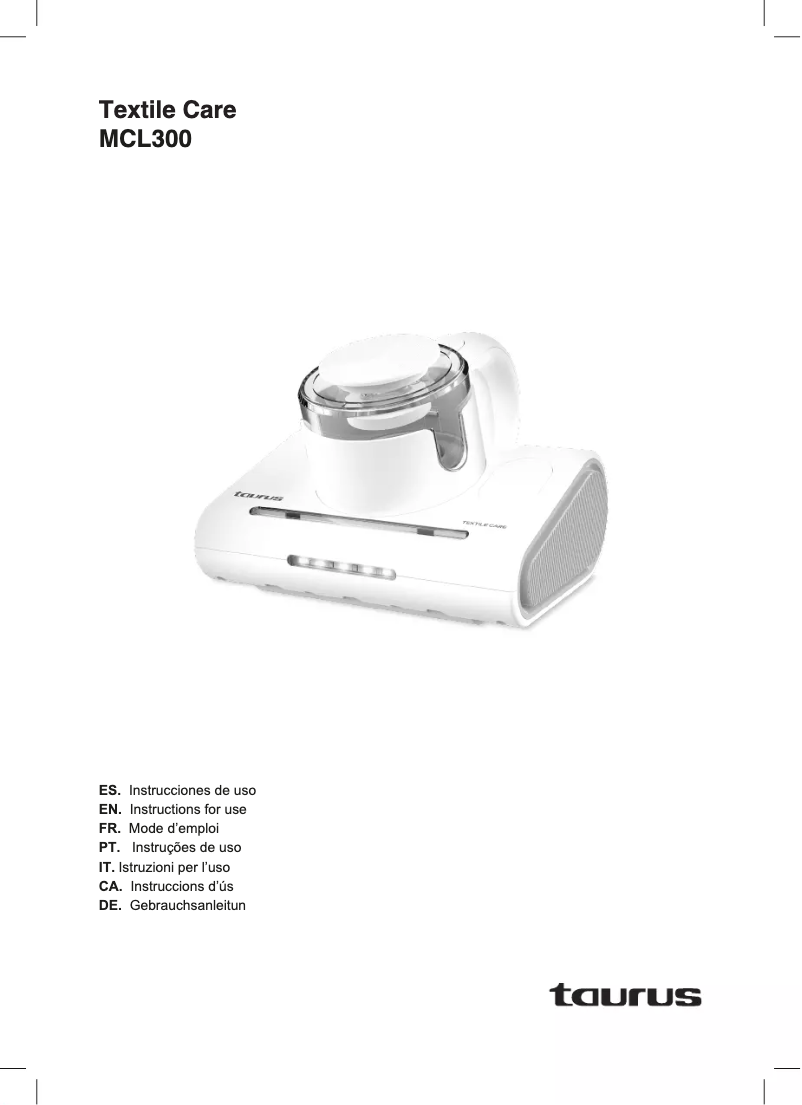 Page n°1 - Manuel utilisateur Taurus Textile Care MCL300