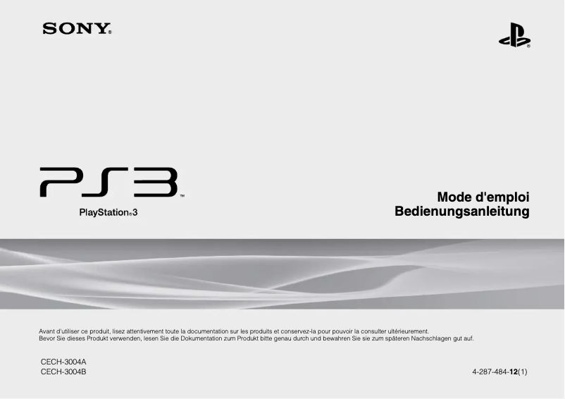 Page 1 de la notice Manuel utilisateur Sony PlayStation 3 Slim
