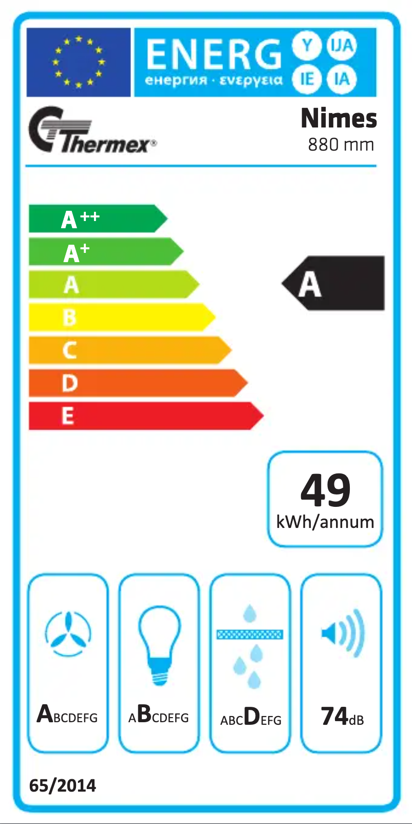Page n°1 - Label énergétique Thermex Trent
