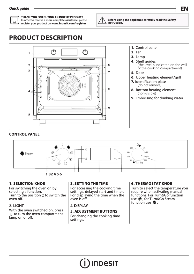 Page 1 de la notice Manuel utilisateur Indesit DFWS 5544 C IX UK