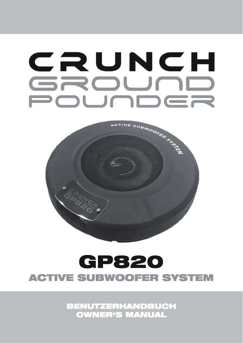Page 1 de la notice Manuel utilisateur Crunch GP820