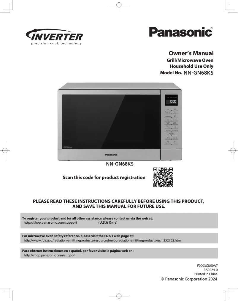 Page 1 de la notice Mode d'emploi Panasonic NN-GN68KS