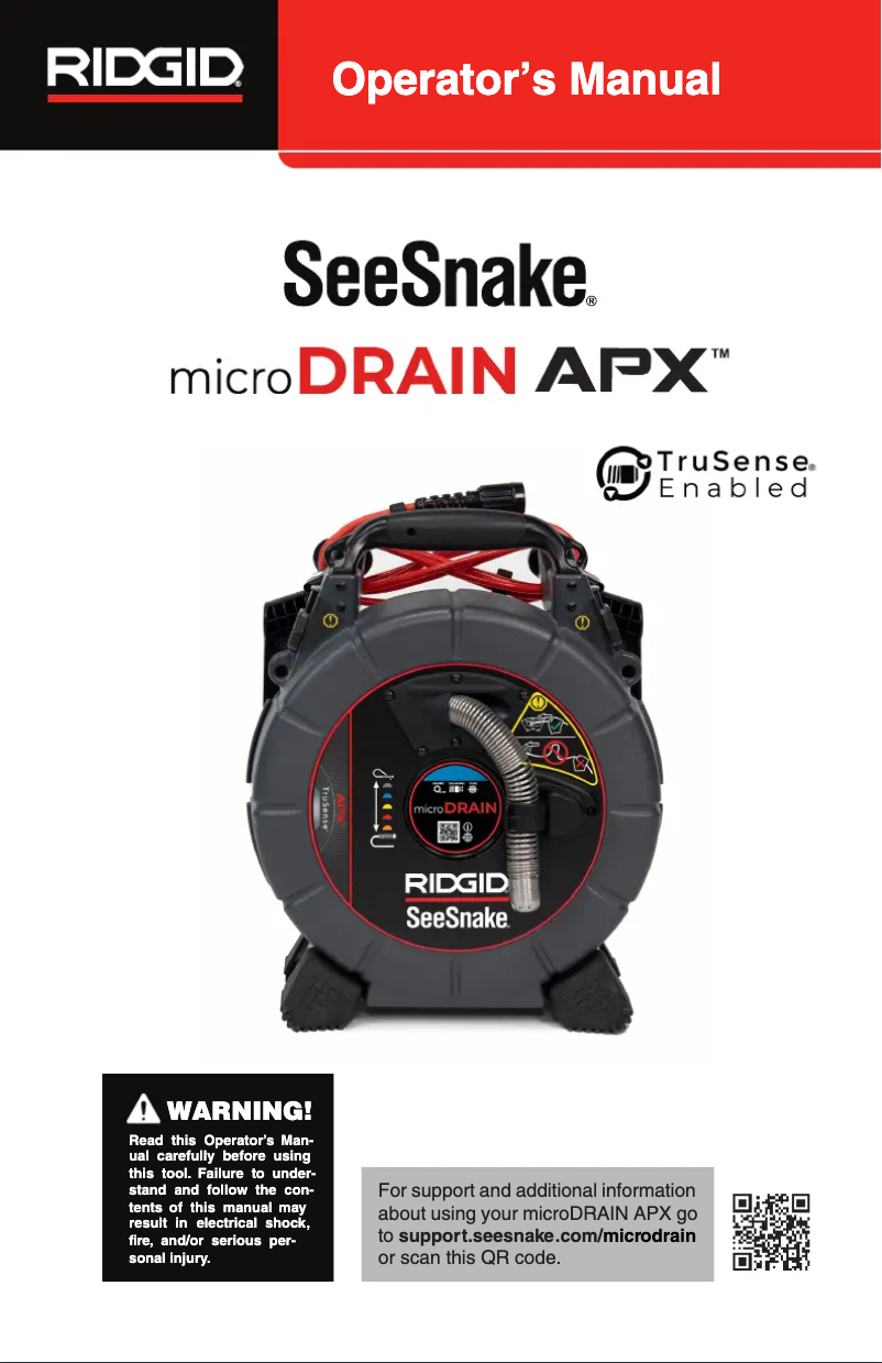 Page n°1 - Manuel utilisateur Ridgid SeeSnake microDRAIN