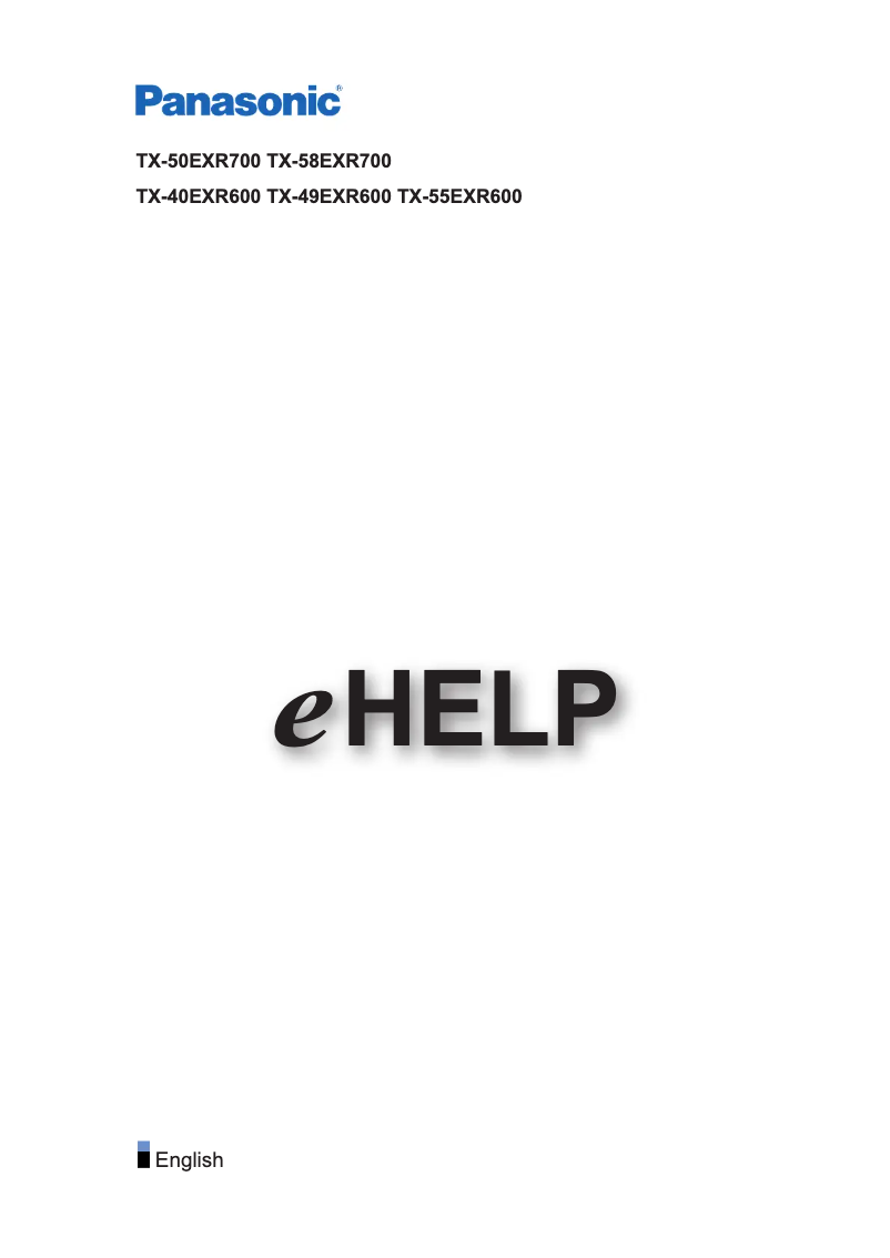 Page 1 de la notice Manuel utilisateur Panasonic TX-50EXR700