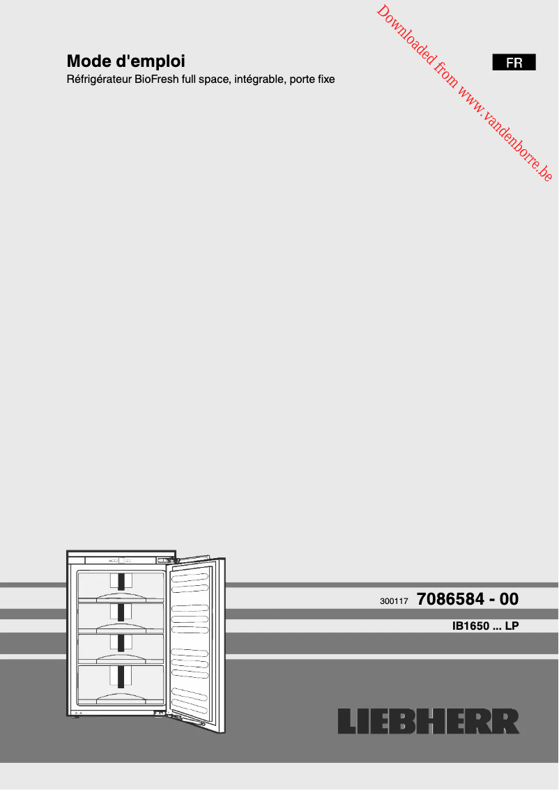 Page 1 de la notice Manuel utilisateur Liebherr SIBP 1650