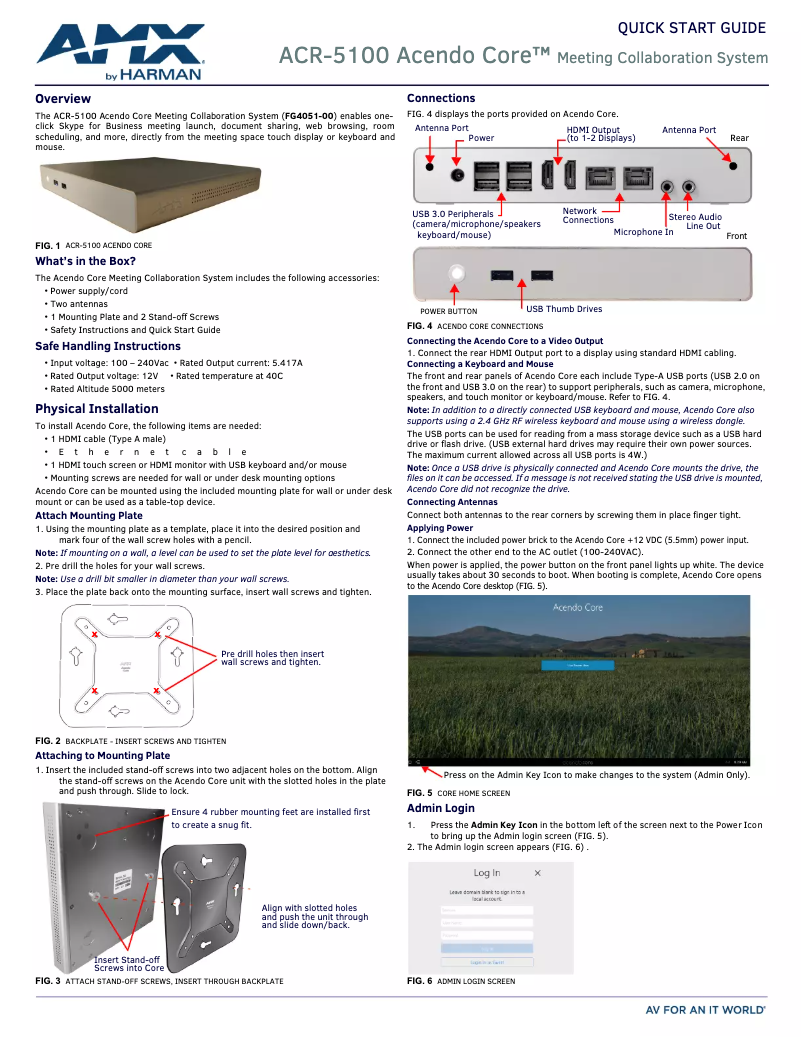 Image de la première page du manuel de l'appareil Acendo Core ACR-5100