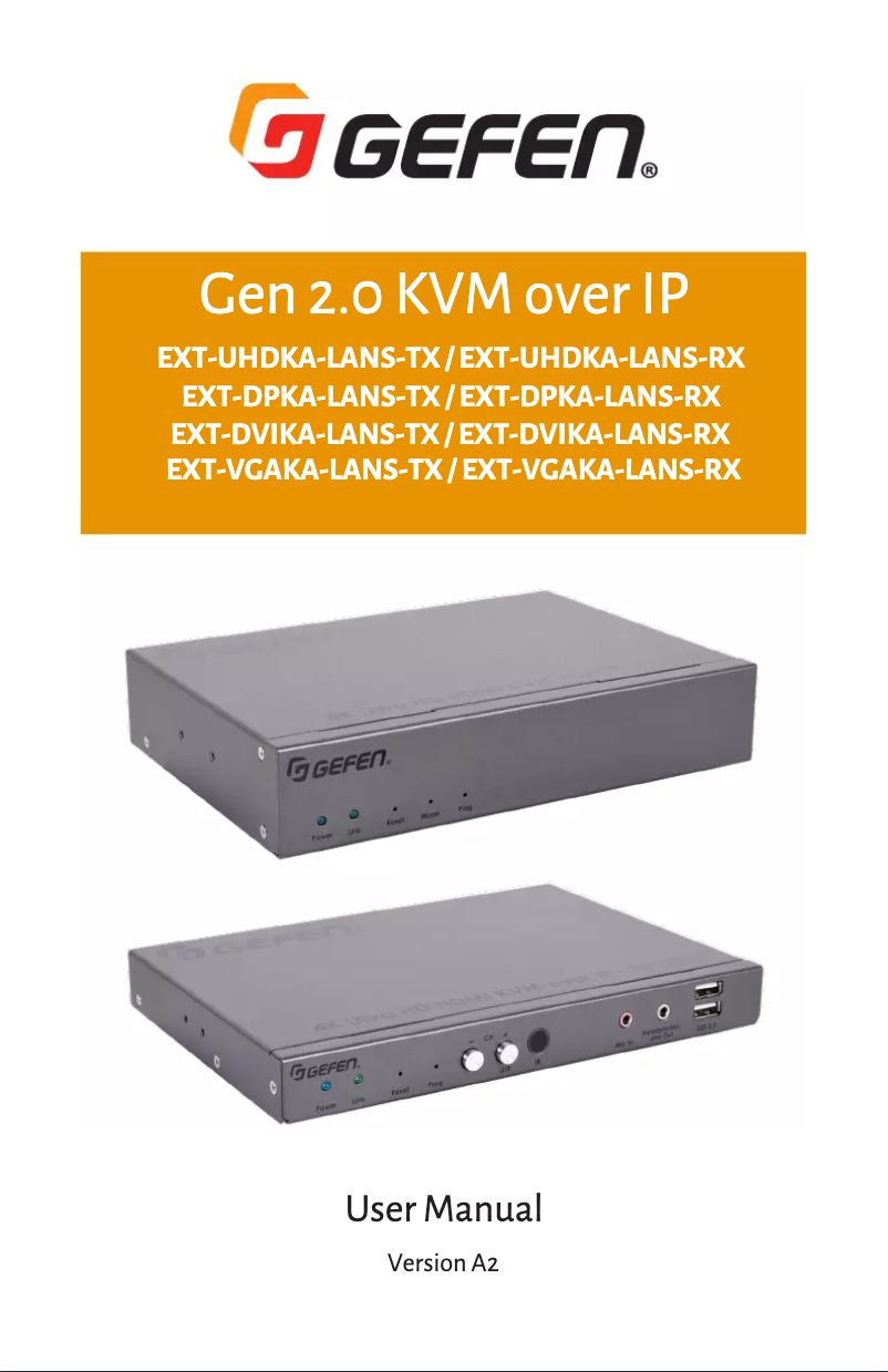 Page 1 de la notice Manuel utilisateur Gefen EXT-DPKA-LANS-RX