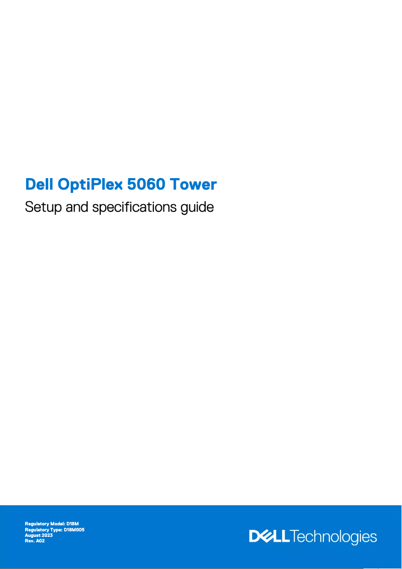 Page n°1 - Guide d'installation Dell OptiPlex 5060 Tower