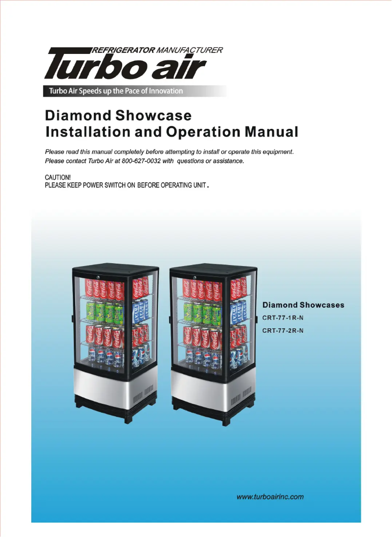 Page 1 de la notice Manuel utilisateur Turbo air CRT-77-1R