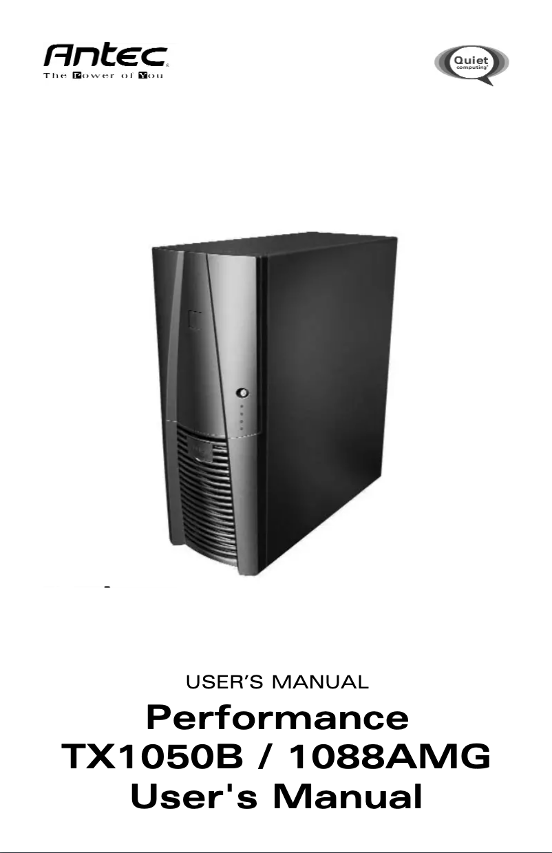 Image de la première page du manuel de l'appareil Performance TX1050B