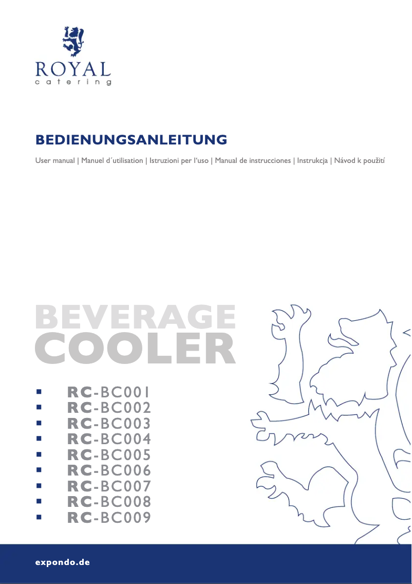 Page 1 de la notice Manuel utilisateur Royal Catering RC-BC001