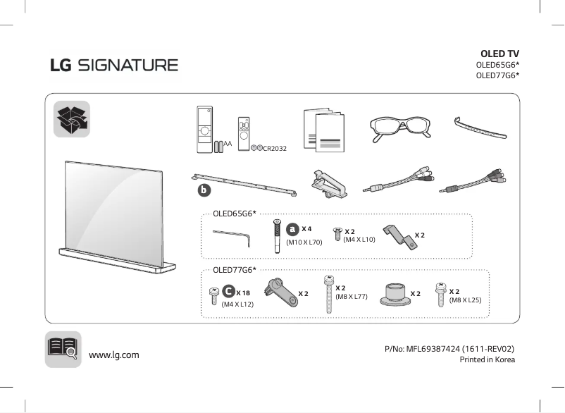 Page 1 de la notice Manuel utilisateur LG OLED65G6Y