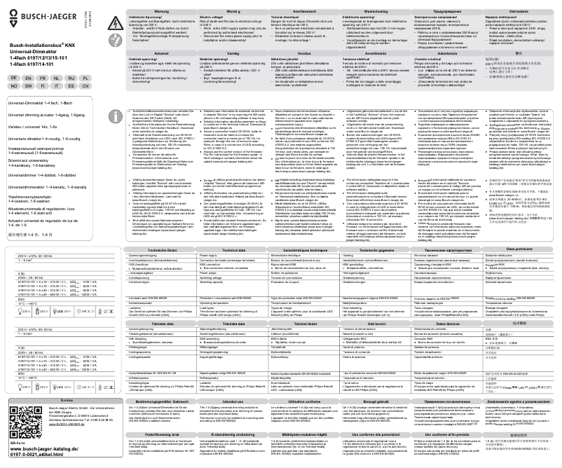 Page 1 de la notice Manuel utilisateur Busch-Jaeger 2CKA006197A0034