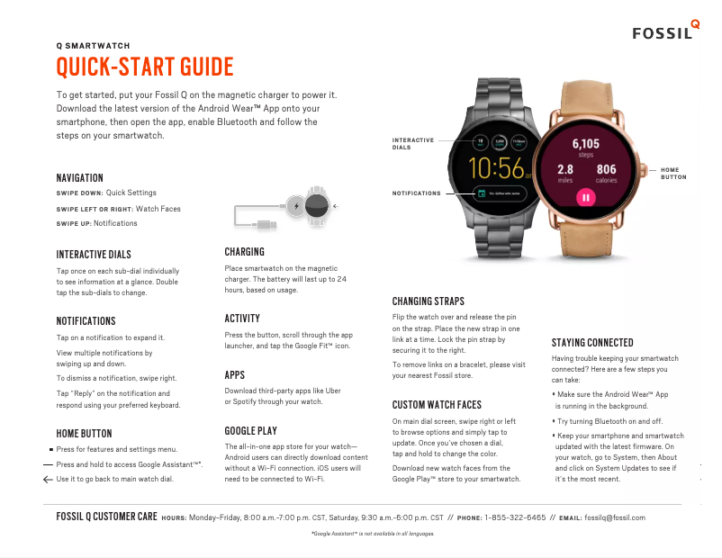 Page n°1 - Manuel utilisateur Fossil Q Neely Hybrid FTW5007