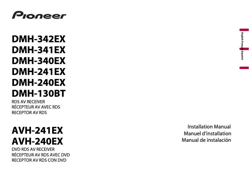 Page n°1 - Guide d'installation Pioneer DMH-342EX