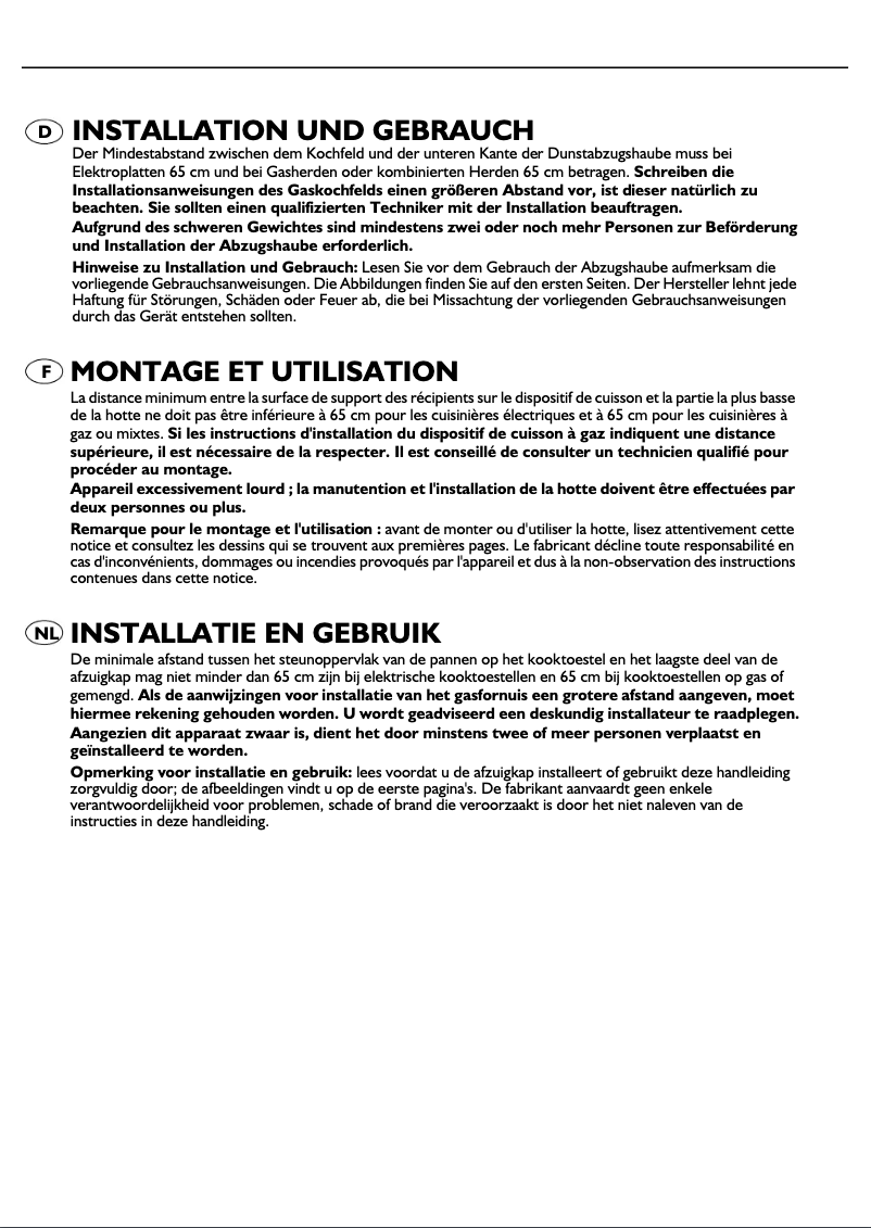 Page 1 de la notice Manuel utilisateur Privileg PCHN 211260 S