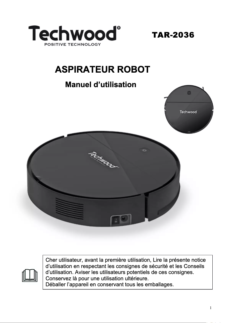 Page n°1 - Manuel utilisateur Techwood TAR-2036