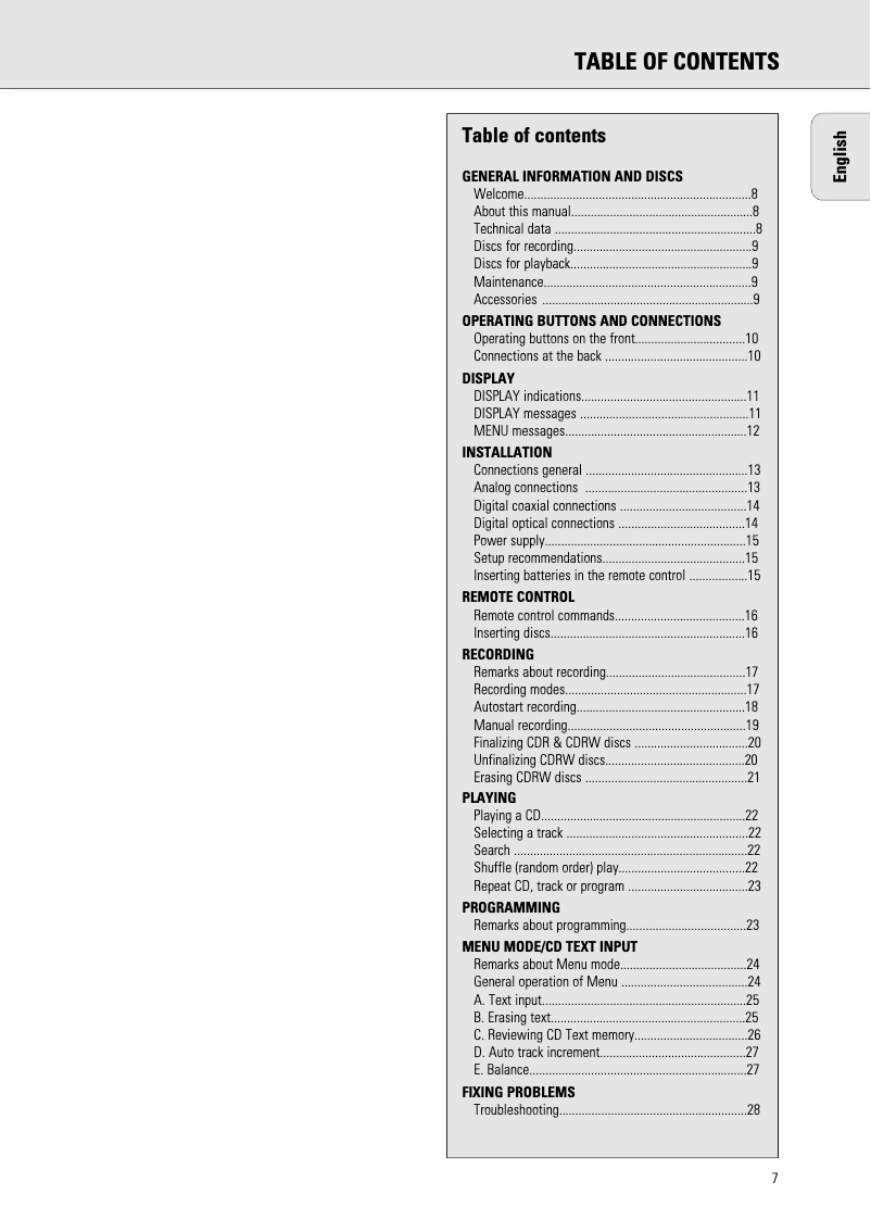 Image de la première page du manuel de l'appareil CDR770