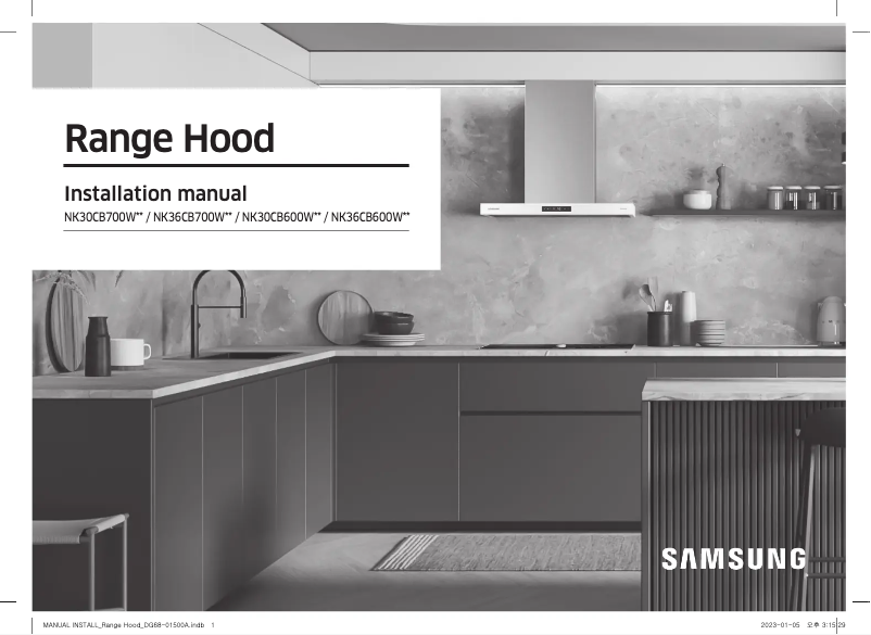Page 1 de la notice Guide d'installation Samsung NK30CB600WCG
