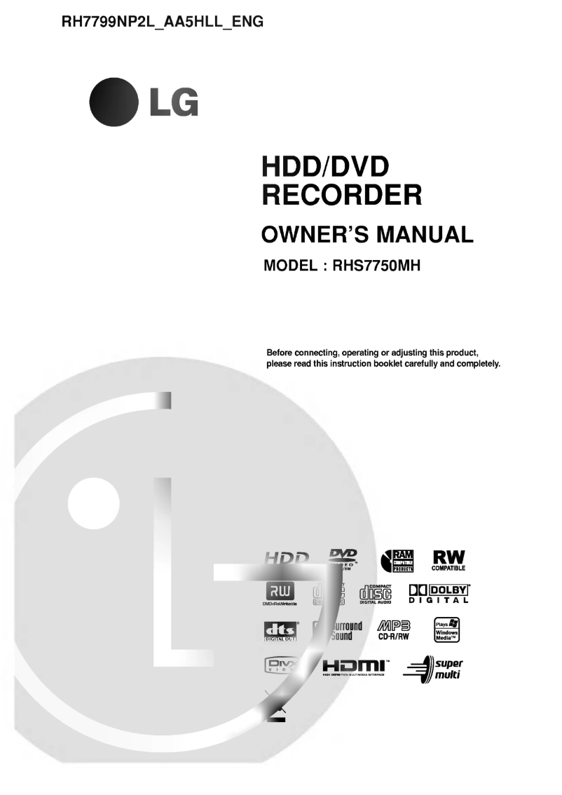 Page 1 de la notice Manuel utilisateur LG RH7799NP2L