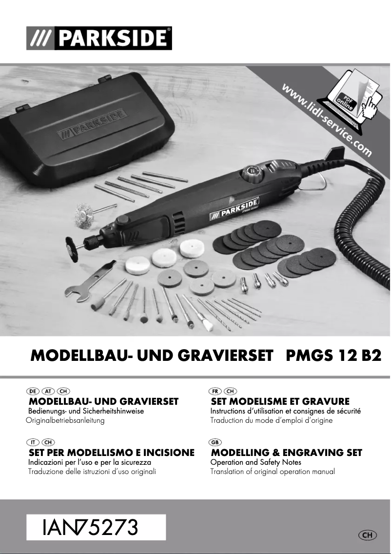 Page 1 de la notice Manuel utilisateur Parkside PMGS 12 B2