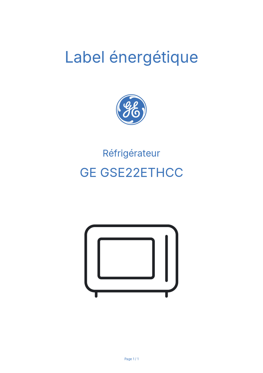 Image de la première page du manuel de l'appareil GSE22ETHCC