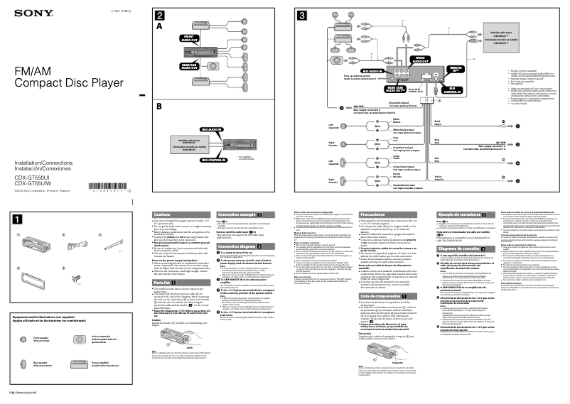 Image de la première page du manuel de l'appareil CDX-GT55UIW