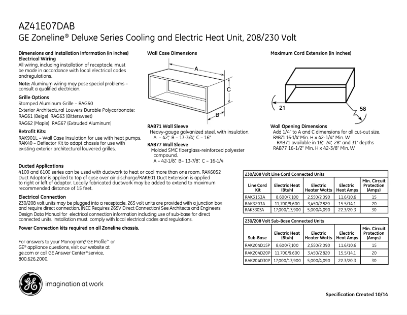 Image de la première page du manuel de l'appareil AZ41E07DAB Zoneline