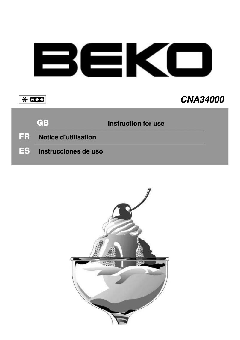 Image de la première page du manuel de l'appareil CNA34000