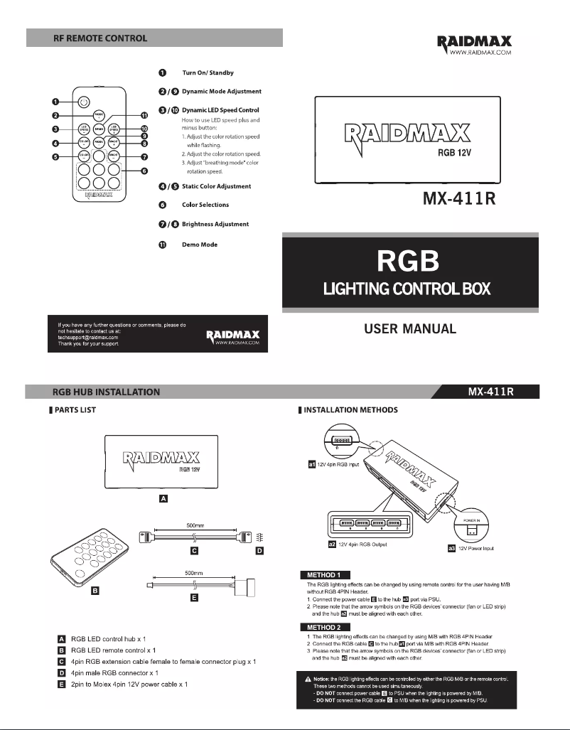 Page n°1 - Manuel utilisateur Raidmax MX-411R