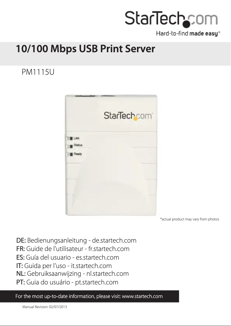 Page 1 de la notice Manuel utilisateur StarTech.com PM1115U