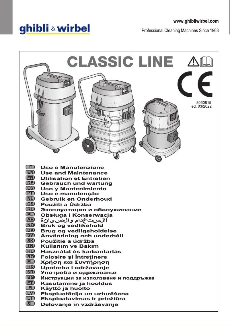 Page n°1 - Manuel d'utilisation et d'entretien Ghibli & Wirbel AS 400 P
