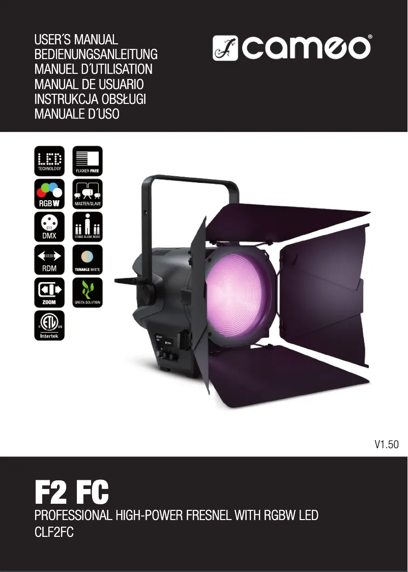 Page n°1 - Manuel utilisateur Cameo F2 FC