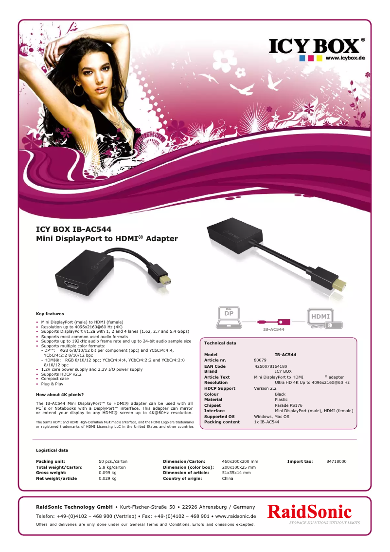 Page 1 de la notice Manuel utilisateur Icy Box IB-AC544