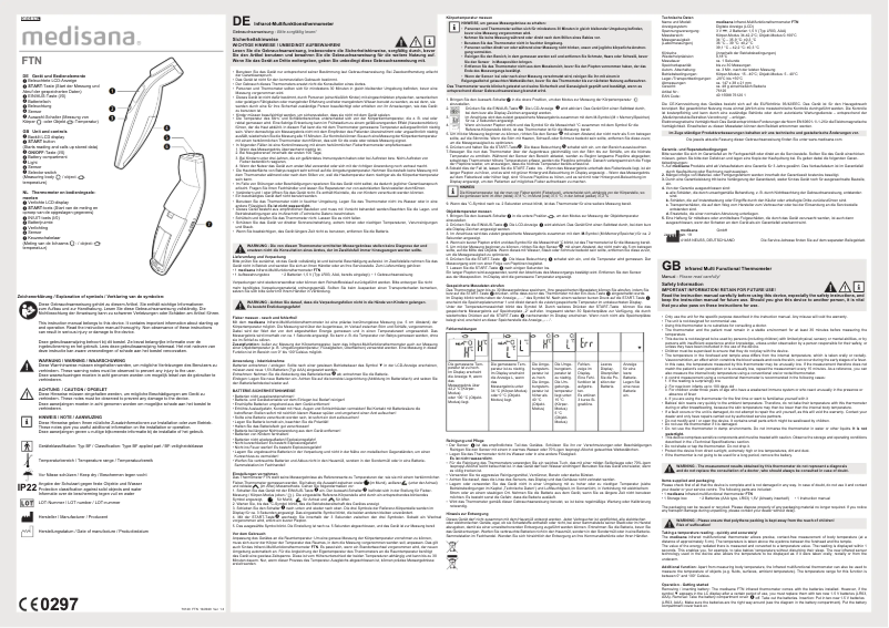 Page 1 de la notice Manuel utilisateur Medisana 76120 FTN