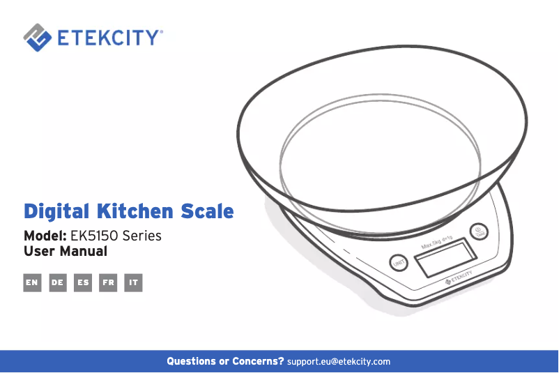 Page n°1 - Manuel utilisateur Etekcity EK5150