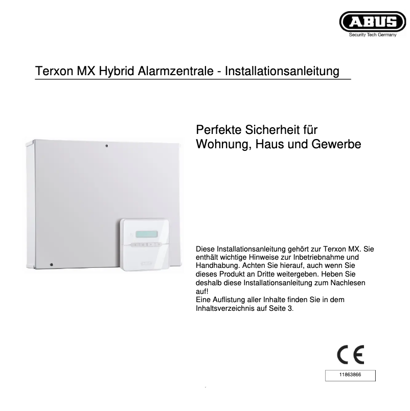 Page n°1 - Guide d'installation Abus AZ4111