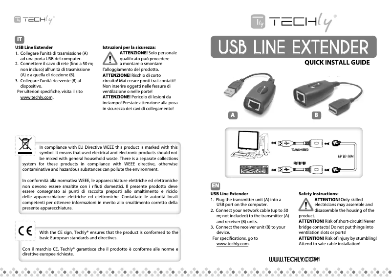 Page n°1 - Manuel utilisateur Techly IUSB-EXTENDTY